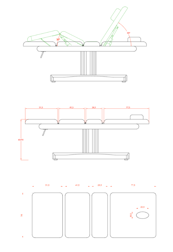Table de massage électrique